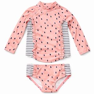 Jessica Simpson Baby Girl 18M Rashguard Swim Set Pink